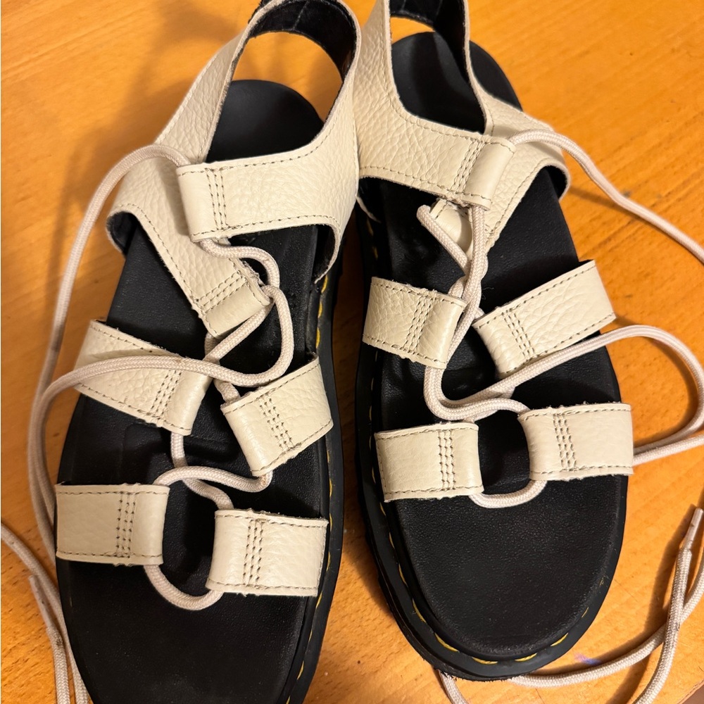 Dr. Martens Cream Lace-Up Sandals - Picture 4 of 5